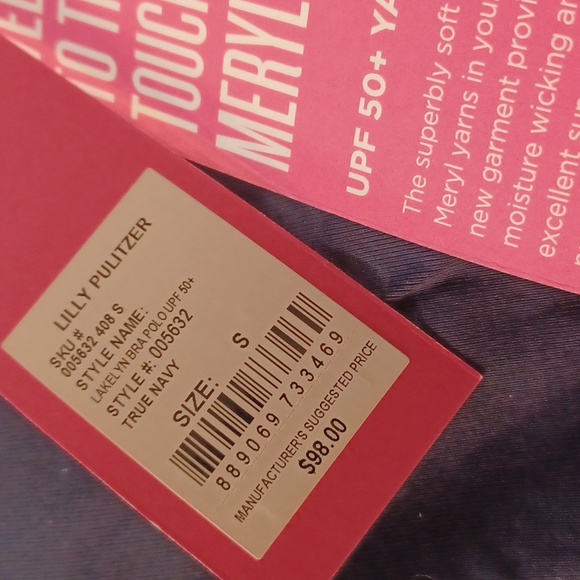 Lilly Pulitzer Top - Lakelynn Bra Polo Top True Navy NWT Size Small - Picture 6 of 15